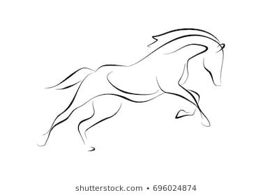 Horse Line Drawing Images, Stock Photos & Vectors | Shutterstock Running Horse Tattoo, Line Art Horse, Simbols Tattoo, Horse Icon, Line Drawing Images, Tatoo Dog, Horse Outline, Horse Tattoo Design, Horse Sketch