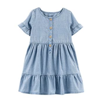 Toddler Girls' Dresses Size 2t-5t | JCPenney Toddler Girl Shorts, Special Dresses, Chambray Dress, Sweet Style, Tier Skirt, Tiered Dress, Girl Clothes