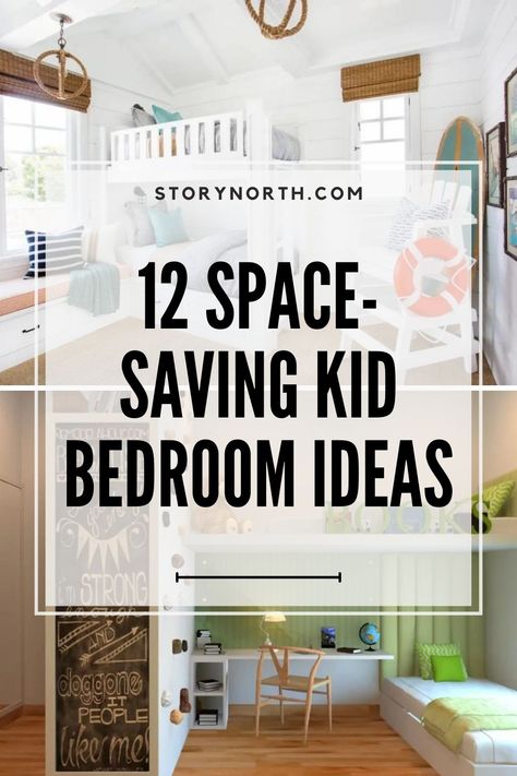 Save this pin for creative ways to maximize space in your child's room! Discover practical tips and clever hacks to transform small spaces into fun and functional environments. #HomeDecor #KidBedroomIdeas #SpaceSavingTips Kids Room Space Saving Ideas, Grandkids Bedroom Ideas, Kid Bedroom Storage Ideas, Small Kids Shared Bedroom Ideas, Shared Small Bedroom Ideas For Kids, Small Space Kids Bedroom, Small Boys Bedroom Ideas Space Saving, Small Space Kids Room, Small Bedroom Space Saving Ideas