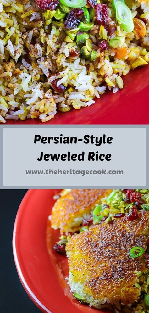 Jeweled Rice Persian, Jeweled Rice, Persian Rice, Vegetarian Main Course, Rice Pilaf, Gluten Free Rice, Persian Food, Persian Style, Gluten Free Treats