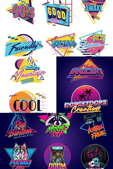 I will create 80s 90s logo typography 90s Logo Aesthetic, 90s Style Logo, 90’s Font, 90s Logos Graphic Design, 90s Logo Design, 80s Logo Design, 1980s Ads, 90s Vibes Aesthetic, 90s Elements