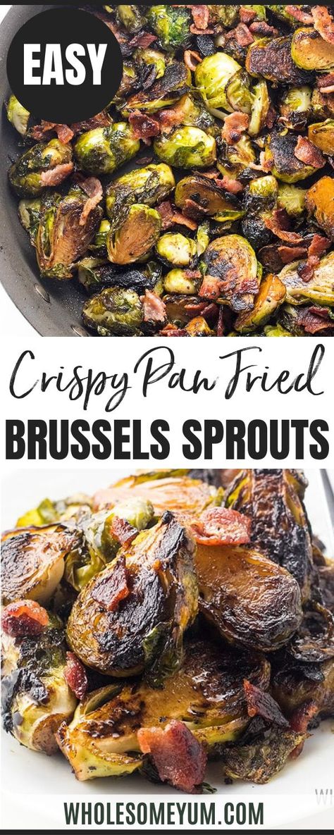 Crispy Pan Fried Brussel Sprouts Recipe With Bacon And Balsamic Vinegar Brussel Sprouts In Bacon Grease, Brussel Sprouts With Sausage, Brussel Sprouts With Bacon In Oven, Brussel Sprout Pan Fried, Cast Iron Brussel Sprouts Bacon, Saute Brussel Sprout Recipes, Sauteed Brussel Sprouts Balsamic, Hamburger Brussel Sprouts Recipe, Pan Fried Brussel Sprouts With Bacon