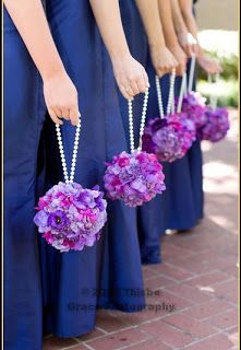 Pomander Balls, Unique Bridesmaid, Unique Bouquet, Wedding Kiss, Flower Ball, Bridesmaid Flowers, Bride Bouquets, Purple Wedding, Bridesmaid Bouquet