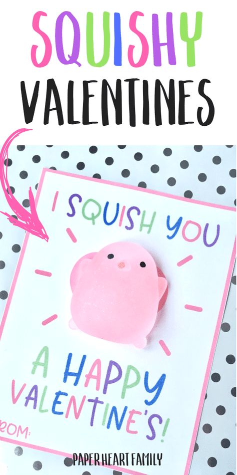 Squishy Valentine, Student Valentines, Free Printable Valentines Cards, Fun Valentines Day Ideas, Valentinstag Party, Class Valentines, Valentine Gifts For Kids, Printable Valentines Cards, Printable Valentines