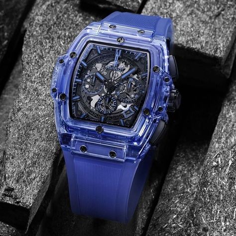 Hublot Middle East & Africa on Instagram: “Spirit of Big Bang Blue Sapphire, a transparent spirit with a touch of blue.  #Hublot #HublotMEA #watch #watches #luxury ——————— ساعة…” Watches Luxury, East Africa, Big Bang, Bigbang, Middle East, Blue Sapphire, Bangs, Sapphire, On Instagram