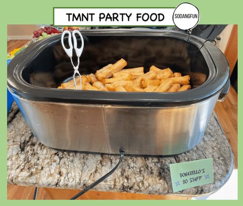 Ninja Turtle Movie Night, Ninja Turtle Birthday Food Ideas, Ninja Turtle Birthday Food, Tmnt Birthday Party Ideas Food, Ninja Turtle Food Ideas, Ninja Turtles Birthday Party Ideas Food, Ninja Turtle Party Food, Totally Twobular, Tmnt Party Food