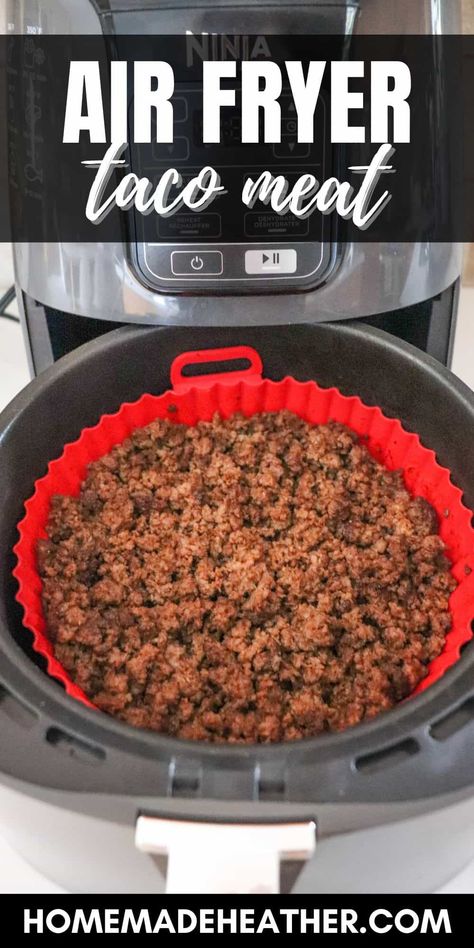 Try this easy air fryer taco meat recipe with ground beef for quick, flavorful tacos! Perfectly seasoned and cooked in minutes, it’s a simple way to spice up taco night. Homemade Canned Salsa, Crockpot Drinks, Taco Meat Recipe, How To Cook Hamburgers, Recipe With Ground Beef, Ground Turkey Tacos, Cooking With Ground Beef, Ground Beef Recipe, Taco Meat Recipes