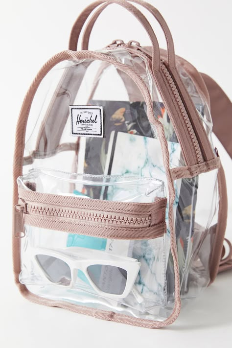 Girly Backpacks, Backpack Designs, Transparent Backpack, Concert Bags, Cute Mini Backpacks, Clear Backpack, Backpack Outfit, Mini Backpack Purse, Mini Mochila