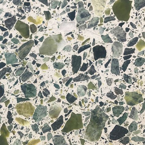 853 Terrazzo slabs contain an aggregate of Green Onyx and quartz chips. Green Terrazzo Bathroom, Green Terrazzo Floor, Country House Interior Design, Terazzo Floor, Terrazzo Bathroom, Green Terrazzo, Ensuite Ideas, Terrazzo Floor, Terrazzo Tile