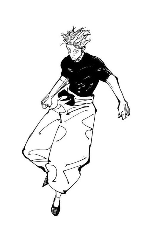 Gojo Satoru Physique, Gojo Pose Reference, Toji Outfit Ideas, Gojo Full Body Manga, Jjk Pose Reference, Gojo Full Body Drawing, Gege Akutami Art Style, Gojo Half Body Manga, Gojo In Toji Outfit