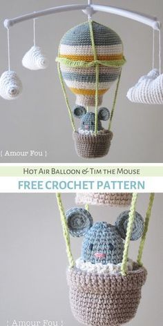 Crochet Hot Air Balloon, Crochet Baby Ideas, Crochet Baby Mobiles, Crochet Baby Blanket Beginner, Baby Mobil, Crochet Phone Cases, Crochet Mobile, Baby Crochet Patterns Free, Baby Mobiles