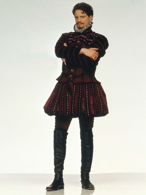 Colin Firth as The Earl of Wessex, Shakespeare in Love Collin Firth, Tudor Clothing, Night Costume, 16th Century Clothing, Elizabethan Costume, Shakespeare In Love, Human Figures, Twelfth Night, Colin Firth