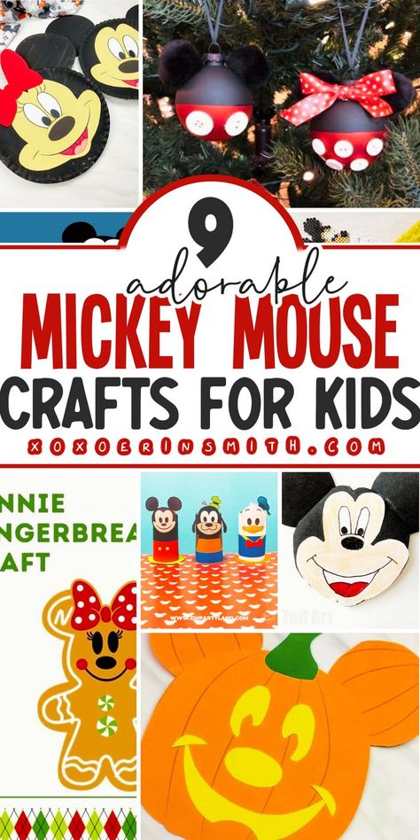 Mickey Mouse Crafts For Kids, Mickey Mouse Activities, Mouse Crafts For Kids, Crafts For Elementary School, Mickey Mouse Diy, Mickey Mouse Template, Minnie Mouse Crafts, Mickey Craft, Mouse Craft