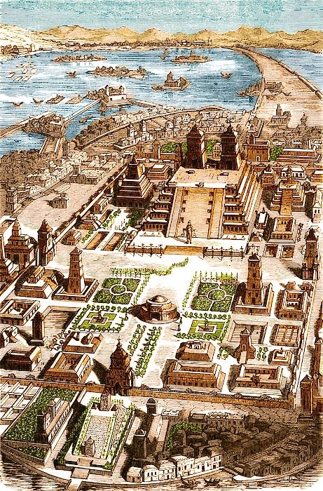 Tenochtitlan, Aztec City-state #1 Tapestry by Science Source - Science Source Prints - Website Aztec City, Conservation Of Natural Resources, Mayan Cities, State Posters, Urban Landscape Design, Exo Art, Lion King Art, Ancient Mayan, Fantasy City