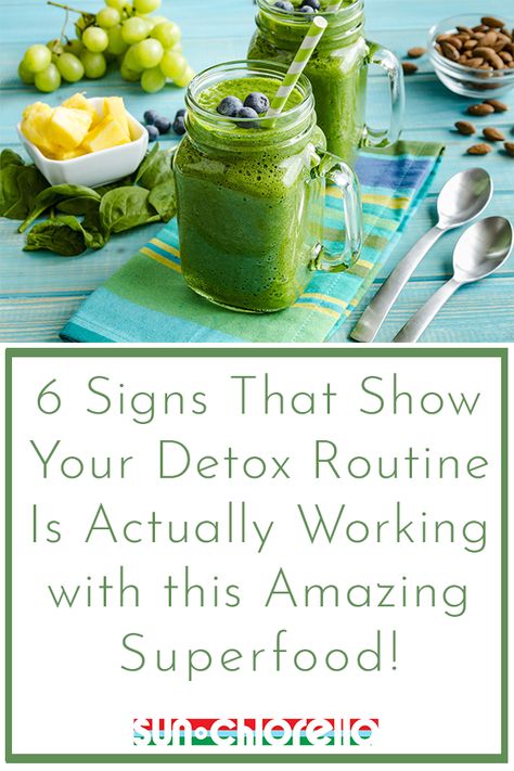 Sun Chlorella may be able to help our body's natural detoxification process. Read on for signs that show your #detox routine it is actually working! 3 Days Diet, Benefits Of Chlorella, Chlorella Benefits, Detox Symptoms, Diy Detox, Tea Health, Colon Cleansing, Lemon Diet, Body Detoxification