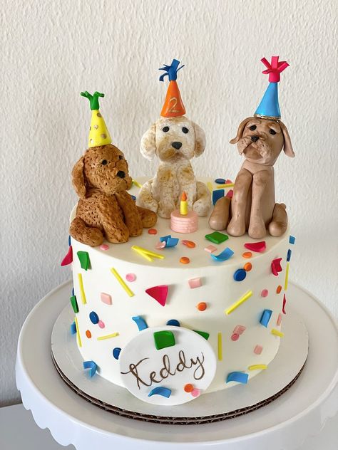 Puppy Birthday Cakes, Fondant Dog, Dog Themed Birthday Party, Dog Themed Parties, Puppy Birthday Parties, Puppy Cake, Dog Cake Topper, Fondant Cake Topper, Dog Birthday Cake