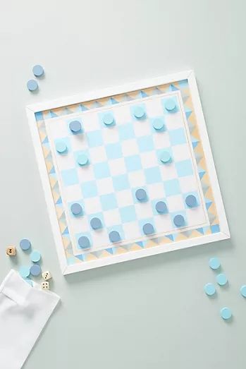 Clay Chess, Doll Bassinet, Checkers Board Game, Anthropologie Holiday, Checkers Game, Doll Closet, Board Game Design, Best Christmas Presents, Wooden Games