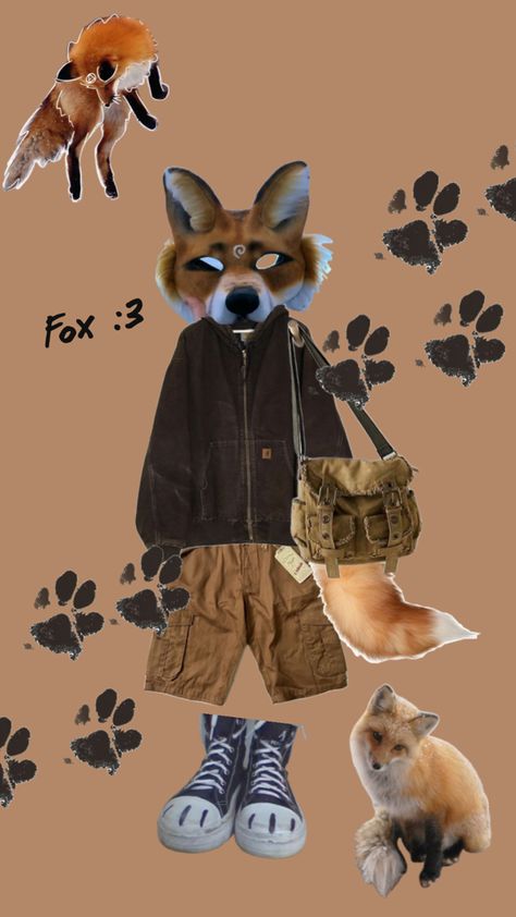 Starting this thing where I make lil outfits for my theriotypes 1/4  #therian #fox therian Fox Outfit, Fox Therian, Fox, Animals