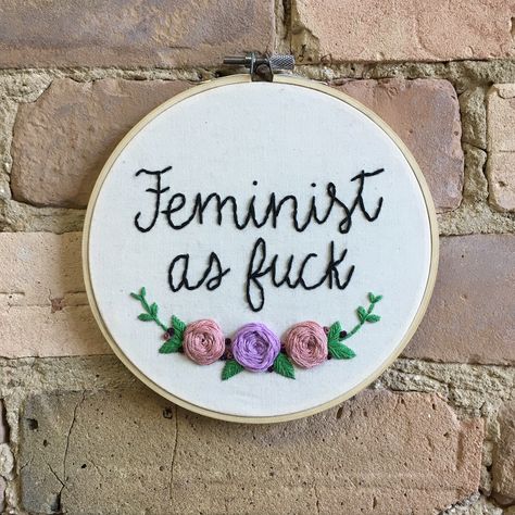 Feminist Embroidery, Embroidery Stitches Beginner, Embroidery Wall, Embroidery Wall Art, Hand Embroidery Projects, Diy Cross Stitch, Feminist Art, Embroidery Hoop Art, Needle Art