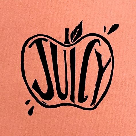 juicy apple lino print #art #artist #artwork #artcreative #linocut #lino #linoprint #apple #appleart #appleprint #typography #typographydesign #graphicdesign Apple Lino Print, Lino Typography, Apple Linocut, Apple Print, Lino Art, Apple Art, Apple Prints, Apple Fruit, Lino Print