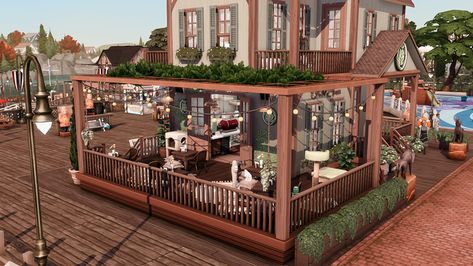 Cat Cafe Bloxburg, Sims 4 Cat Cafe, Sims 4 Espresso Bar Cc, Sims 4 Cafe Cc Patreon, Sims 4 Cafe Build, Sims Cafe, Sims 4 Cafe, Sims 4 Rooms, Sims Lots