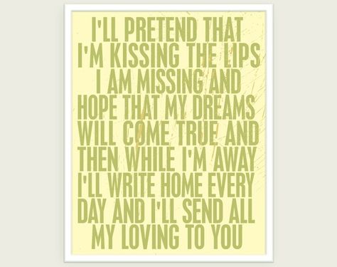 I ♥ the Beatles and this song makes me think of my boyfriend, I love it (: Beatles Lyrics Quotes, Beatles Lyrics, All My Loving, Lyrics To Live By, Great Song Lyrics, Beatles Songs, Lyric Poster, Typographic Print, Mia 3