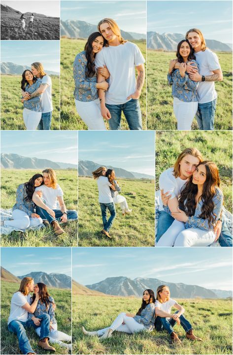 Tripod Couple Photos, Tall Couple Poses, Couple Poses Height Difference, Same Height Couples Poses, Christian Engagement Photos, Couple Poses Engagement, Couples Candid Photography, Gods Hands, Bride Photos Poses