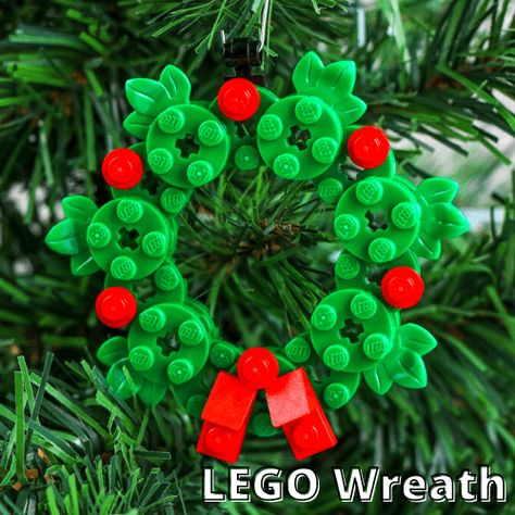 Lego Wreath, Ornaments For Kids To Make, Lego Christmas Ornaments, Cute Lego, Lego Ornaments, Christmas Lego, Lego Christmas Village, Lego Christmas Tree, Christmas For Kids