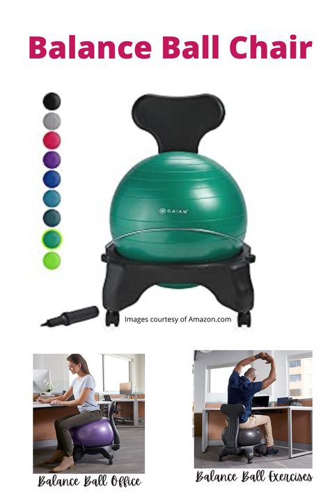 #1 Best Seller on Amazon. Gaiam Balance Ball Chair for home and office. Rubber chair + pump included. Choose your color. #balance ball chair|balance ball chair exercises|balance ball chair Gaiam|balance ball chair office|balance ball chair kids|balance ball chair classroom|gifts for her|yoga balance ball|gifts for him|gifts for yoga lovers|gifts for health Beginning Yoga Poses, Balance Ball Exercises, Yoga Poses For Sciatica, Balance Ball Chair, Lower Back Pain Stretches, Posture Correction Exercises, Health And Wellness Center, Balance Ball, Sciatica Relief