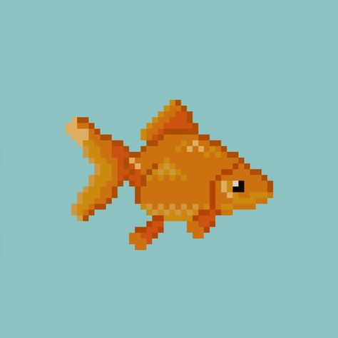 From my instagram @kawaii_trout #pixelart #pixelfish #goldfish Goldfish Perler Beads, Goldfish Pixel Art, Fish Pixel Art, Contact Pictures, Piskel Art, Golden Fish, Cool Pixel Art, Fish Illustration, Bead Sprite