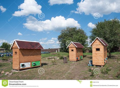 Photo about Wooden single-seat house for apiotherapy outdoor at summer sunny day. Image of honey, apiotherapy, beehive - 33012132 Apitherapy House, Bee House, Bee Friendly, Bee Art, Bee Keeping, Bee Hive, Sunny Day, Sunny Days, Tiny House