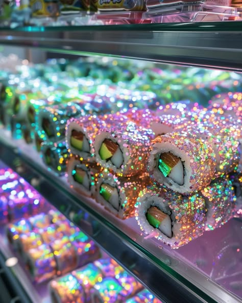 ⓢⓤⓢⓗⓘ ⓐⓝⓨⓞⓝⓔ? 🍣🍙 #Sushi #Japan #IridescentAIArt #Iridescent #IridescentArt #GroceryStore #GlitterSushi #GlitterArt Art Food, Random Things, Sashimi Platter, Sushi Art, Best Sushi, Glitter Art, Japan Food, I Want To Eat, Food Obsession