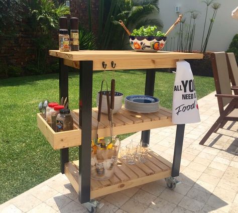 Diy Grill Table, Grill Cart, Outdoor Grill Station, Diy Grill, Pallet Shed, Bbq Table, Grill Table, Diy Bbq, Grill Area