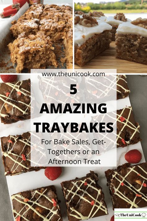 5 Amazing Traybakes for Bake Sales, Parties & Co. - TheUniCook Carrot Cake Traybake, Spicy Carrot Cake, White Chocolate Brownies Recipe, Traybake Recipes, Chocolate Traybake, Traybake Cake, Delish Cakes, Bake Sale Recipes, Tray Bake Recipes