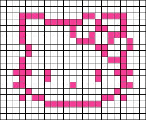 Cute Hello Kitty Pixel Art, Hello Kitty Crochet Alpha Pattern, 20 By 20 Pixel Art, Hello Kitty Crochet Grid Pattern, Cute Pixel Art Crochet, Grids For Crochet, Star Pixel Pattern, Y2k Alpha Pattern, Bow Alpha Pattern