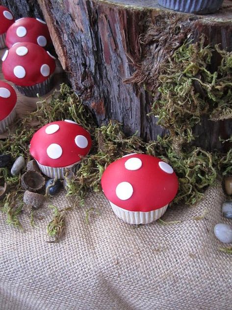 Mushroom Cupcakes - Cake by Meredyth Hite - CakesDecor Toadstool Cupcakes, Mushroom Cupcakes, Fifth Birthday Party, Fairy Garden Birthday Party, Fifth Birthday, Heart Cakes, Garden Party Birthday, Cupcakes Cake, Garden Birthday