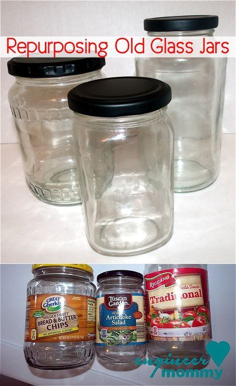 Painted Pickle Jars, Pickle Jars Repurposed, Repurpose Glass Jars, Upcycle Jars, Glass Jar Crafts, Glass Jars Diy, Crafts With Glass Jars, Recycled Jars, Jar Salads