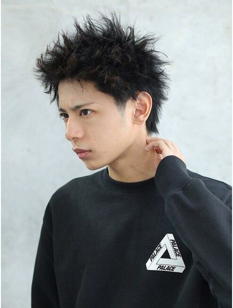 Spiky Brown Hair Male, Short Spikes Hairstyle Men, Asian Spiky Hair Men, Male Spiky Hair, Shaved Hair Designs Men, Spiked Hair Men, Punk Hair Men, Spring Haircut, Brown Hair Male