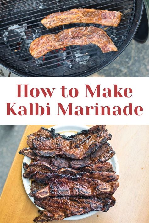 Caramelized, tender Kalbi short ribs with a rich, savory glaze and slight char, showcasing a deep-brown crust for a mouthwatering presentation Rib Marinade Recipe, Marinate Ribs, Beef Ribs Marinade, Ribs Marinade Recipe, Kalbi Marinade, Kalbi Beef, Rib Marinade, Bbq Appetizers, Beef Ribs Recipe