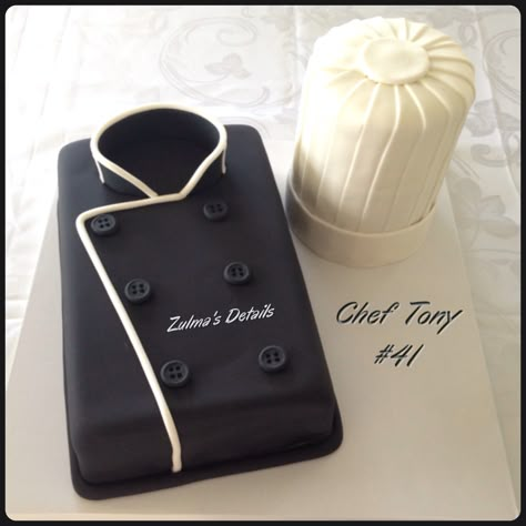 Chef Coats & Hat Chef Hat Cake, Chef Cake, Fantasy Cake, Hat Cake, Baker Cake, Adult Birthday Cakes, Chef Hat, Cakes For Men, Specialty Cakes