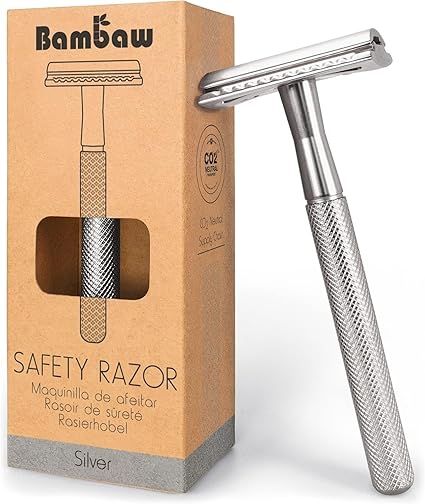 Double Edge Safety Razor Silver| Zero Waste Razor for Men and Women | Safety Razor Eco-Friendly | Fits All DE Razor Blades | Eco-Friendly and Reusable | Classic Safety Razor Metal | Bambaw : Amazon.co.uk: Health & Personal Care Glowup Tips, Sustainable Swaps, Vintage Razors, Disposable Razor, Clean Shave, Aesthetic Amazon, Smooth Shave, Black Iphone Cases, Waste Free