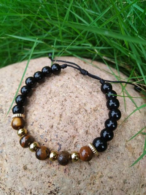 Jewelry Inspo, Diy Accessories, Stone Bracelet, How To Make Beads, Paracord, Stone Jewelry, Bracelets For Men, Beaded Bracelet, Macrame