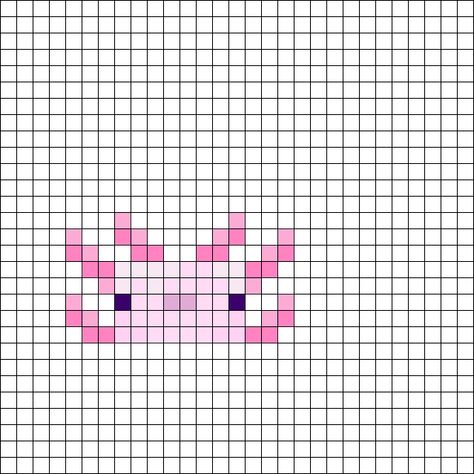 Minecraft Axolotl Pixel Art, Axolotl Perler Bead Patterns, Cute Perler Patterns, Axolotl Perler Beads, Axolotl Pixel Art, Melts Beads, Minecraft Axolotl, Minecraft Beads, Minecraft Bday