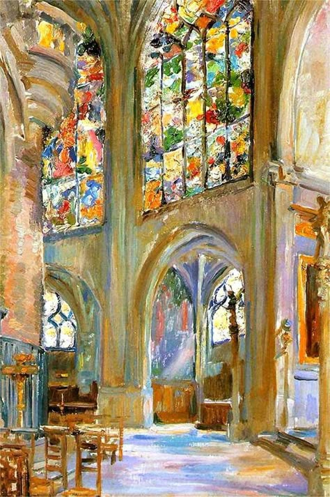 Piskel Art, Arte Peculiar, Gothic Church, Arte Inspo, The Gothic, Oil Pastels, Painting Art Projects, Painting Inspo, Stained Glass Windows