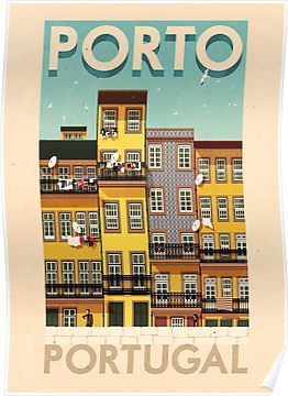 Postal Vintage, Tourism Poster, Fixed Bike, Travel Illustration, Portugal Travel, Porto Portugal, Poster Vintage, Illustrations And Posters, Vintage Travel Posters