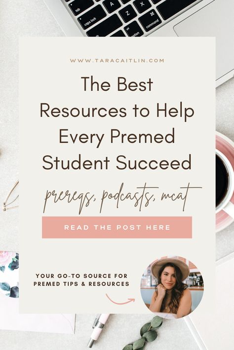 Pin graphic for the blog post titled: The Best Premed Resources to Help Every Premed Student Succeed Premed Notes, Premed Motivation, Premed Student, Med School Prep, Med Motivation, Pre Med Motivation, Medical School Interview, Mcat Study, Pre Med Student