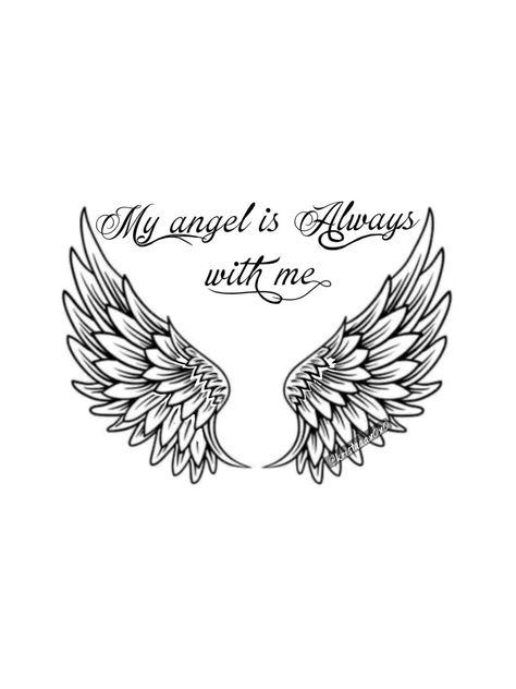 Watching Over Me Tattoo, My Angel Tattoo, Tattoos In Memory Of Mom, Granddaughter Tattoo, Tattoos For Passed Loved Ones, Goth Tatoos, Tattoo Angel Wings, Angels Watching Over Me, Wings Tattoos