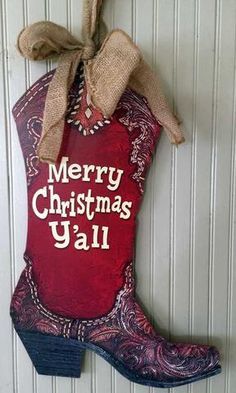 Cowboy Christmas Ornaments, Texas Christmas Ornaments, Boot Wall, Western Christmas Tree, Unique Wreaths, Texas Christmas, Get Ready For Christmas, Classroom Christmas, Merry Christmas Yall