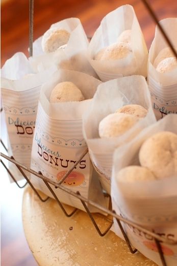 donuts Breakfast Buffet Table, Donut Party Favors, Donut Bar, Edible Wedding Favors, Breakfast Party, Donut Holes, Donut Party, Party Buffet, Dessert Buffet