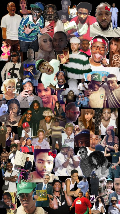 #music #hiphop #rap #collage #wallpaper #tylerthecreator #frankocean #rnb #2pac #childishgambino #sza #pinkpantheress #rihanna #asaprocky #joeybadass #kaliuchis #oddfuture #kanye #earlsweatshirt #kendricklamar #mfdoom #stevelacy #macmiller Rap Collage Wallpaper, Kanye Collage, Rap Collage, R B Wallpaper, B Wallpaper, Joey Badass, Earl Sweatshirt, Steve Lacy, Collage Wallpaper